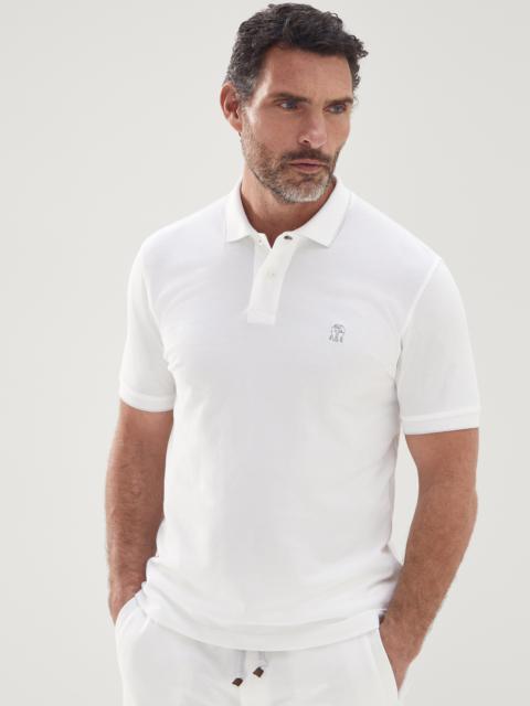 Cotton piqué basic fit polo shirt with logo