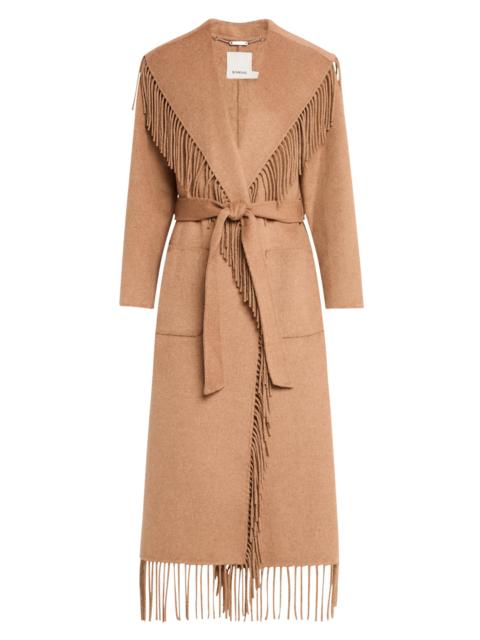 SIMKHAI Women's Carrie Fringed Wool-Blend Coat - Camel