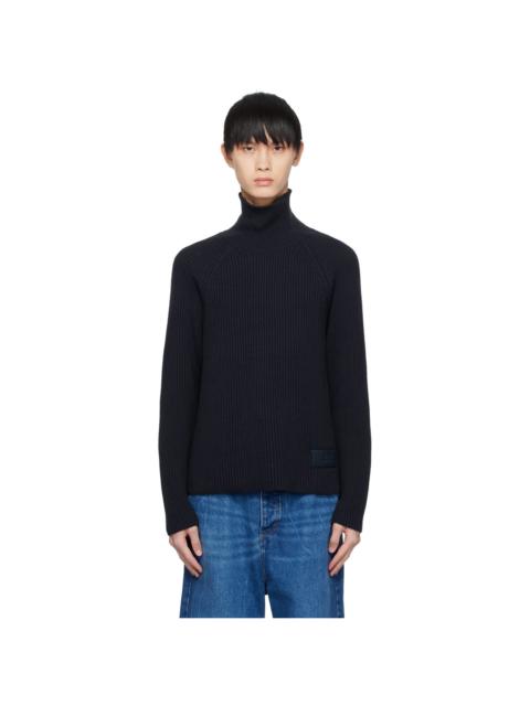 AMI Paris Navy Rib Turtleneck