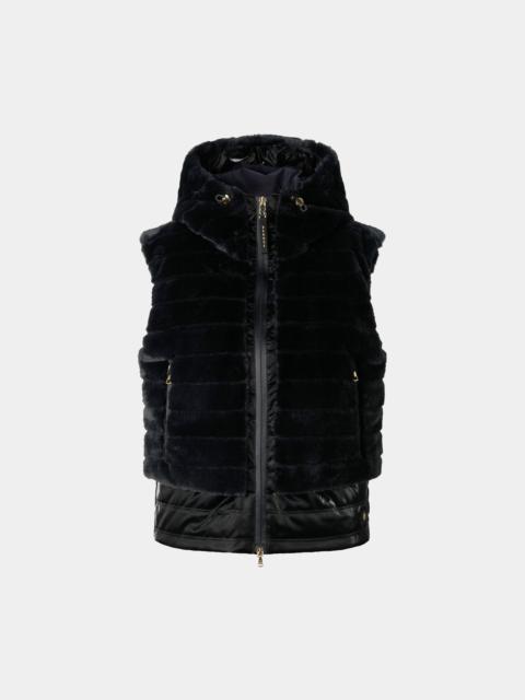 BOGNER Manda Faux Fur Down Vest in Black