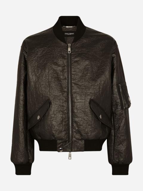 Dolce & Gabbana Faux leather jacket with branded tag