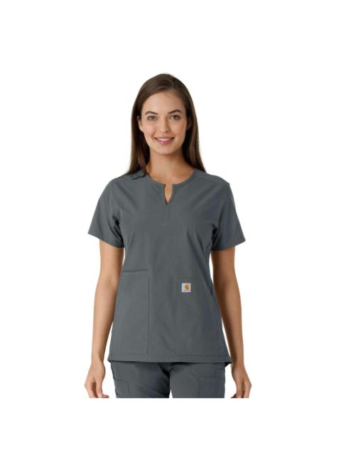 Carhartt Women's Force Essentials Notch Neck Tunic Knit Panel Scrub Top