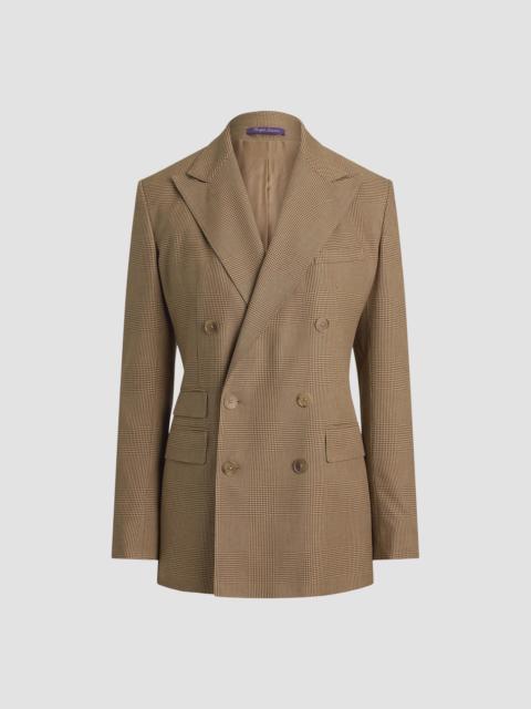 Ralph Lauren Women's Lily Glen Plaid Silk Blazer - Sycamore Light Tan