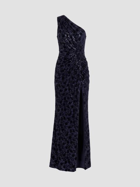 MAC DUGGAL Women's Floral Sequin One-Shoulder Column Gown - Midnight