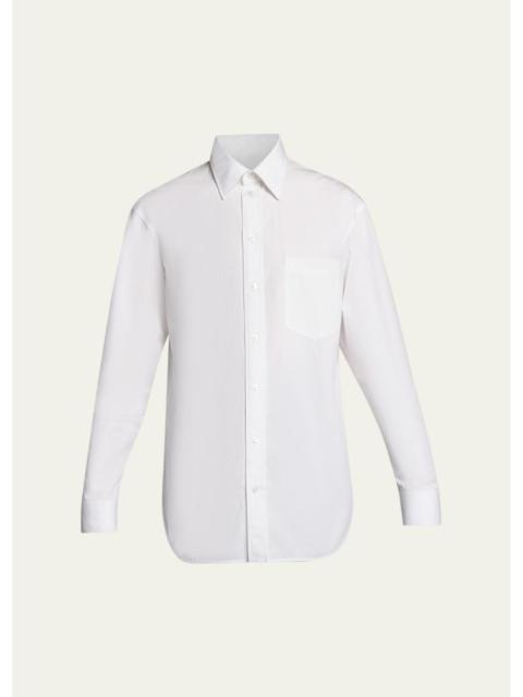 BALENCIAGA Men's Cotton Poplin Point-Collar Sport Shirt