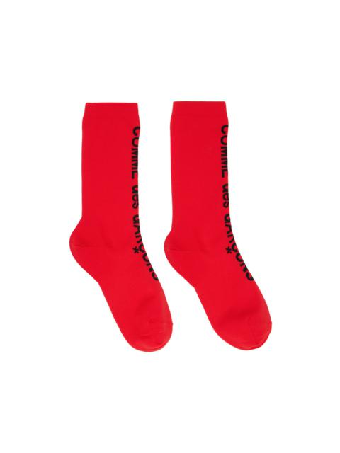 Comme Des Garçons Red Ribbed Socks