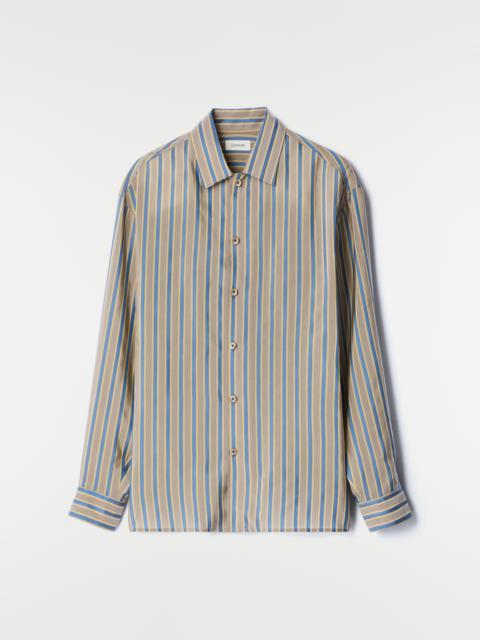 Lemaire CONVERTIBLE COLLAR SHIRT IN STRIPED SHINY CUPRO