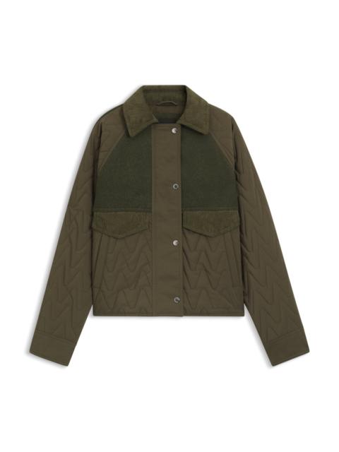 BOSS MIXED-MATERIAL JACKET WITH WATER-REPELLENT FINISH