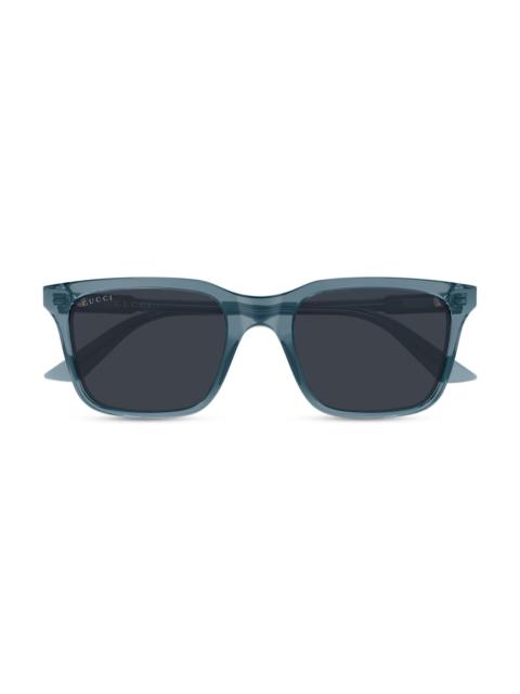 GUCCI Men's Light Acetate 53MM Rectangular Sunglasses - Blue