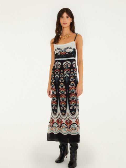 FARM RIO Nikita Winter Sleeveless Midi Dress