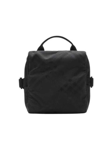 Burberry Burberry Nylon Check Jacquard Tile Shoulder Bag Black