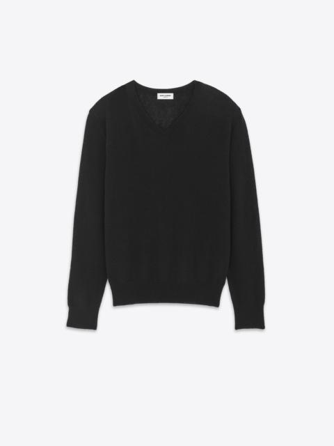 SAINT LAURENT v-neck sweater in cashmere and silk