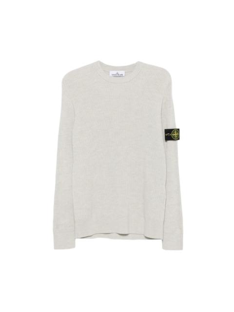 Stone Island LOGO-PATCH RIBBED-KNIT SWEATER