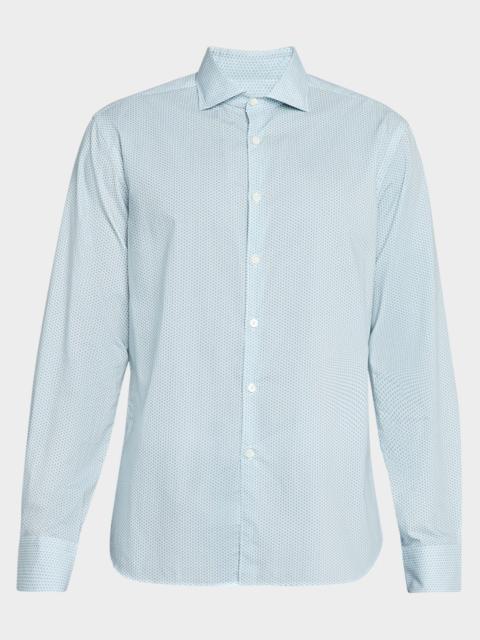 Canali Men's Micro-Geometric Sport Shirt