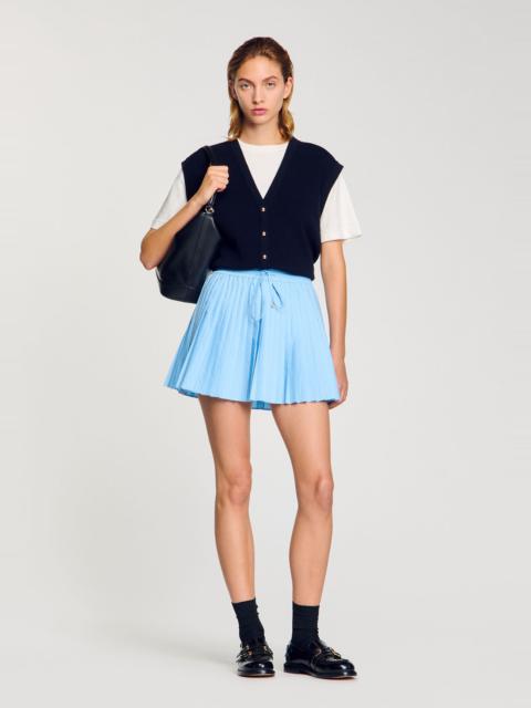 Sandro TWO-TONE WOOL AND CASHMERE SWEATER