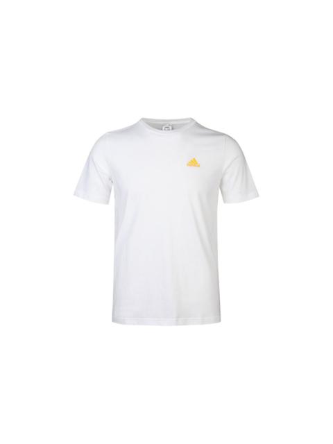 Men's adidas Round Neck Short Sleeve White T-Shirt GL2218