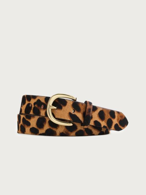 J.CREW Calf hair belt in leopard