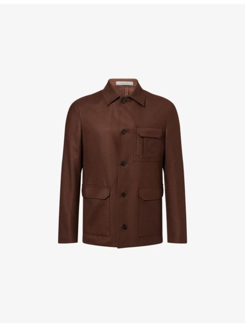 CORNELIANI Notch-Lapel Virgin-Wool and Cashmere-Blend Overshirt