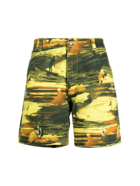 ERL graphic-print cotton shorts