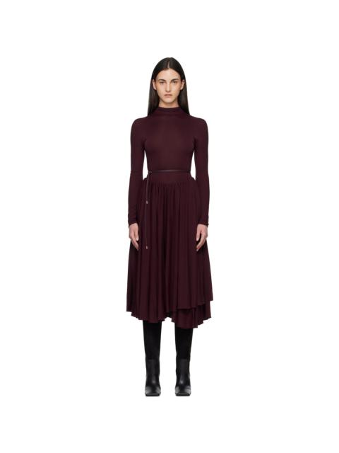 Alaïa Burgundy Fit & Flare Maxi Dress