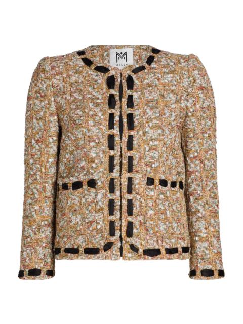 MILLY Women's Roman Tweed Ribbon Jacket - Gold Multi