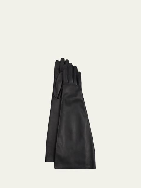 SAINT LAURENT Long Leather Gloves