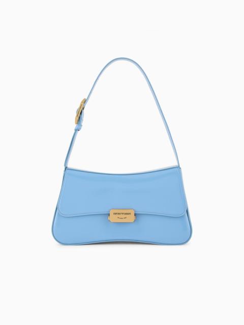 EMPORIO ARMANI Brushed-finish baguette shoulder bag