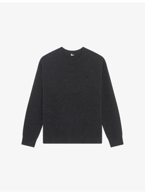The Kooples Brand-Embroidered Crewneck Wool-Blend Jumper