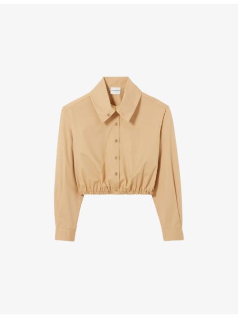 Claudie Pierlot Long-Sleeved Cropped Cotton Shirt