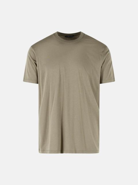 TOM FORD GREEN COTTON BLEND T-SHIRT