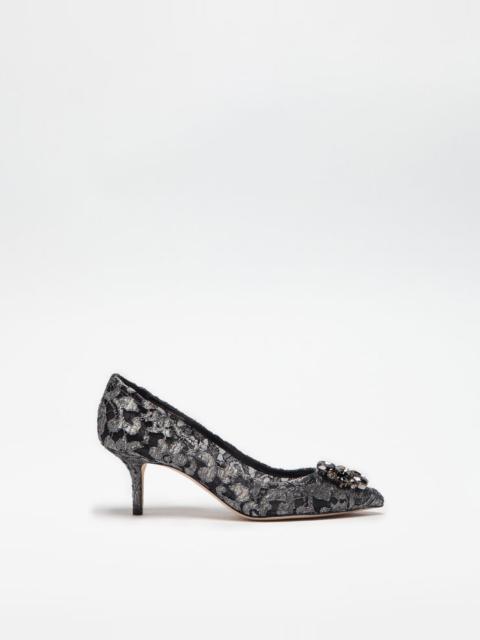 Pump in Taormina lurex lace with crystals