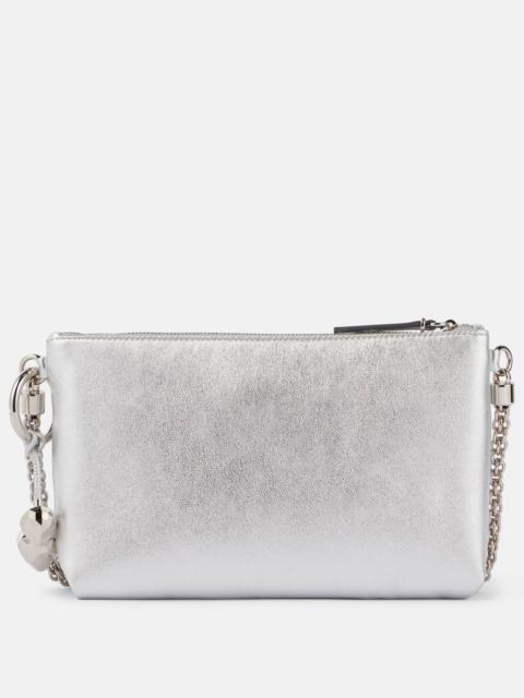 Callie Mini metallic leather clutch