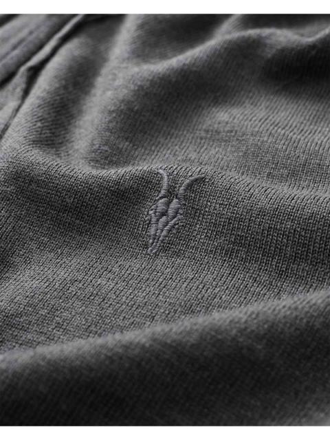 ALLSAINTS MODE MERINO ZIP UP RAMSKULL HOODIE