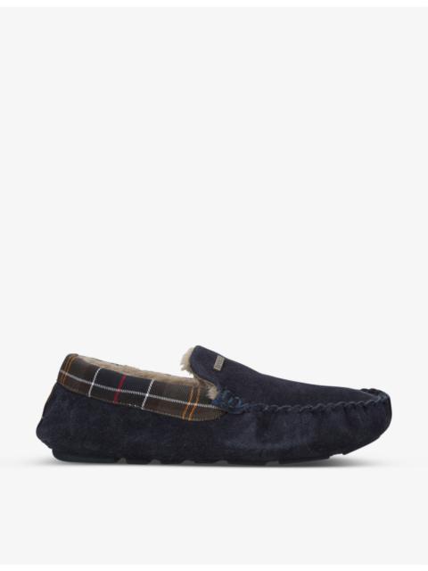 Barbour Monty faux shearling-lined tartan slippers