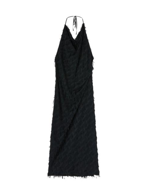 MSGM Viscose fil coupè fluid fabric long slip dress