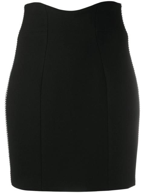 PHILIPP PLEIN crystal-stripe trim pencil skirt