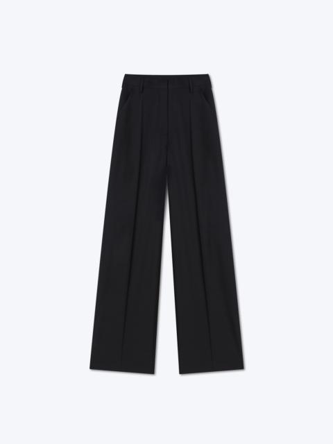 ELAINA - Summer suiting wide-leg trousers - Black