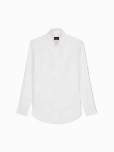 GIORGIO ARMANI Stretch fabric shirt with collar stays