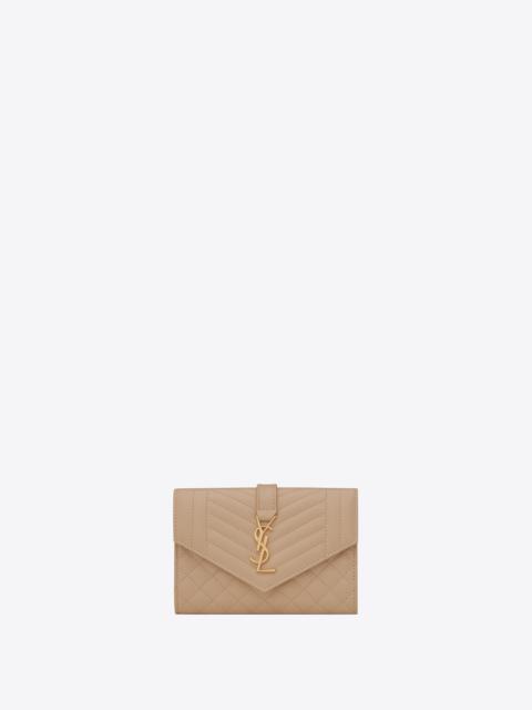 envelope small envelope wallet in mix matelassé grain de poudre embossed leather
