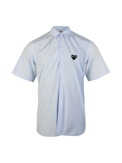Comme des Garçons PLAY COMME des GARCONS PLAY Black Emblem Striped Short Sleeve Shirt 'Light Blue' AZ-B022-M