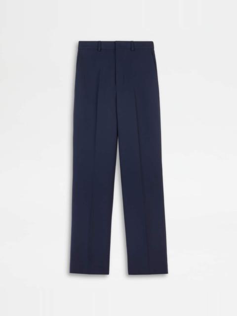 Tod's PANTS IN COTTON BLEND WOOL - BLUE