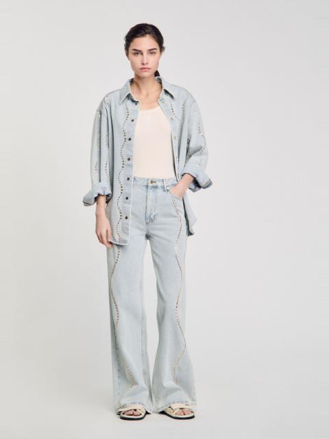 Sandro JEANS WITH RHINESTONE STRIPES