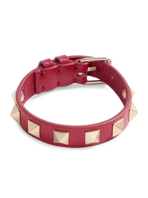 Valentino Women's Rockstud Leather Bracelet - Red