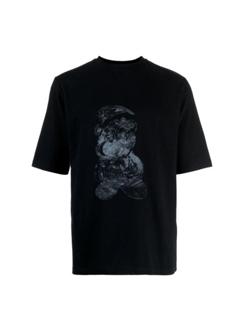 cartoon-print cotton T-shirt