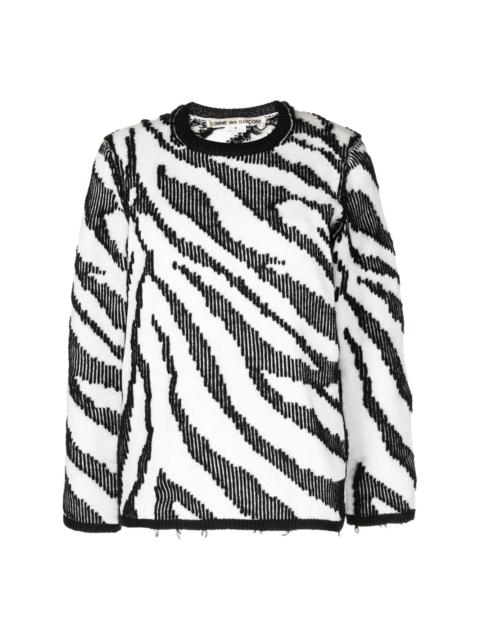 Comme Des Garçons intarsia-knit zebra pattern jumper