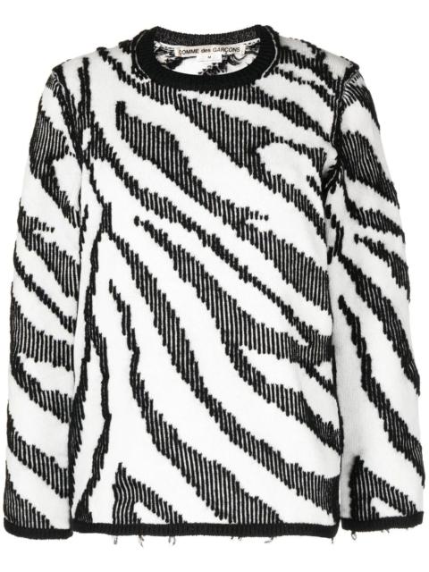 Comme Des Garçons intarsia-knit zebra pattern jumper