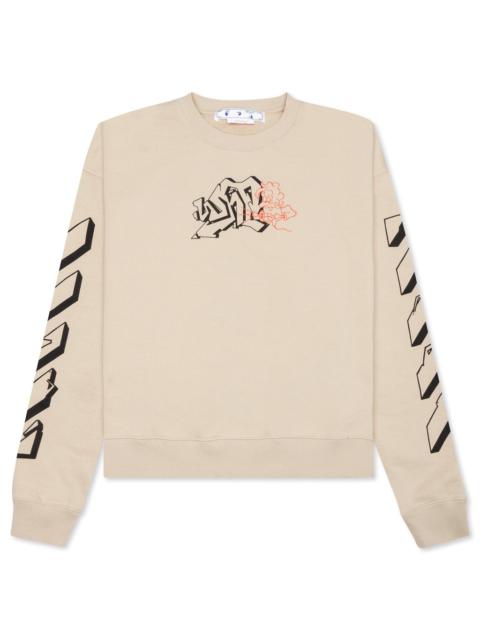Off-White OFF-WHITE C/O VIRGIL ABLOH GRAF OUTLINE OVER CREWNECK - DARK SAND