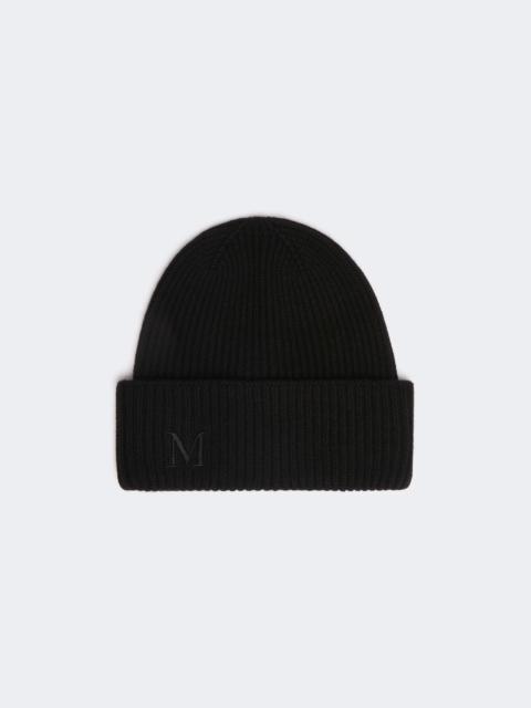 Max Mara Rib-knit cashmere beanie hat - BLACK