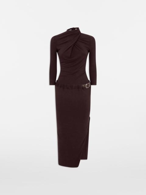 THE ATTICO DARK BROWN MIDI DRESS