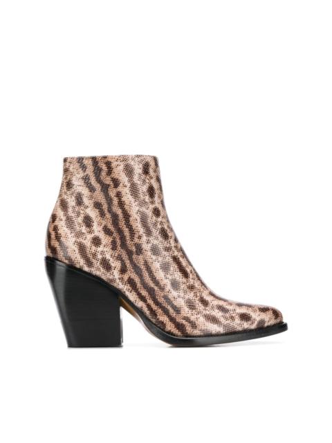 Chloé snake-effect 95mm ankle boots